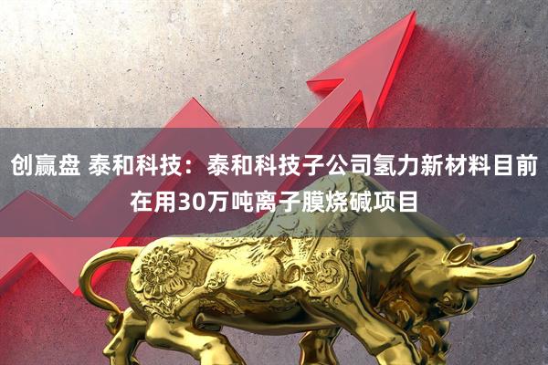 创赢盘 泰和科技：泰和科技子公司氢力新材料目前在用30万吨离子膜烧碱项目